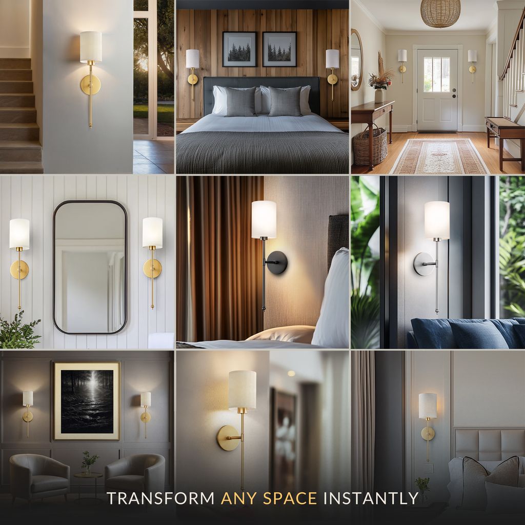 WIRELESS CYLINDRICAL WALL SCONCES (SET OF 2)