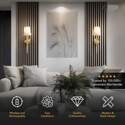 WIRELESS SAND WALL SCONCES (SET OF 2)