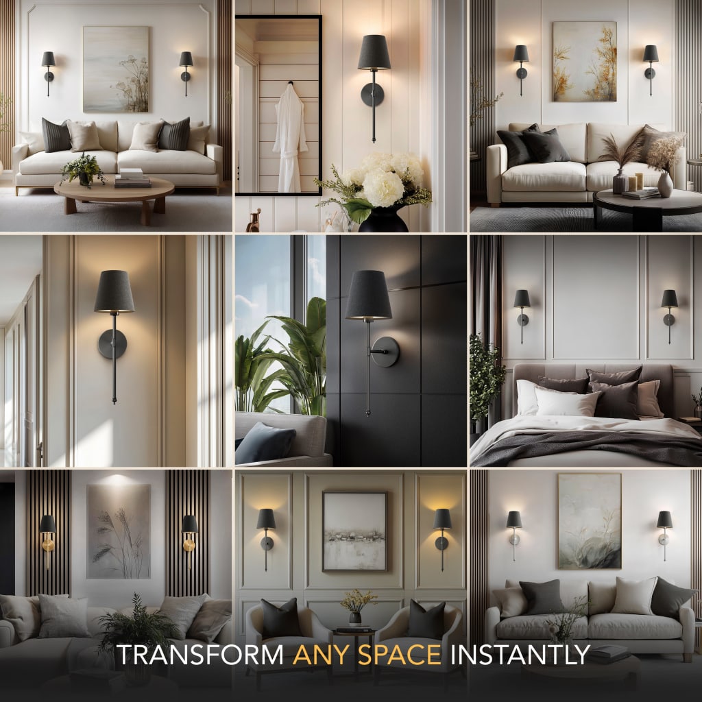 WIRELESS DARK WALL SCONCES (SET OF 2)